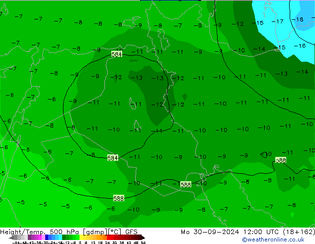 Z500/Rain (+SLP)/Z850 GFS Mo 30.09.2024 12 UTC