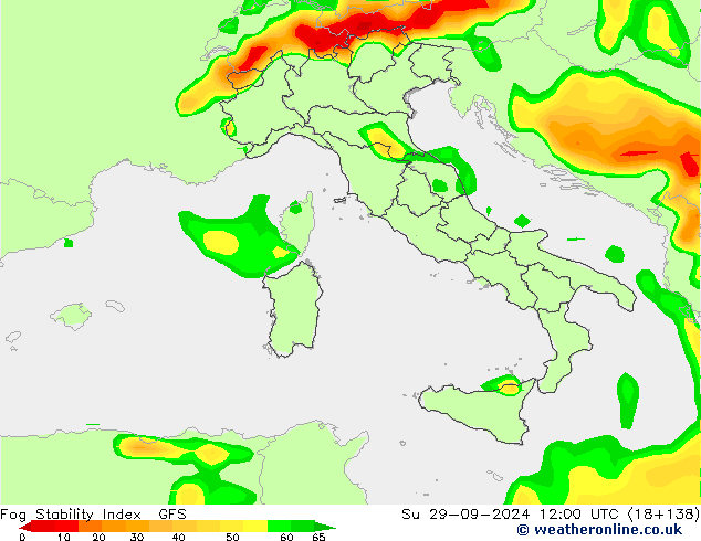 Fog Stability Index GFS Su 29.09.2024 12 UTC