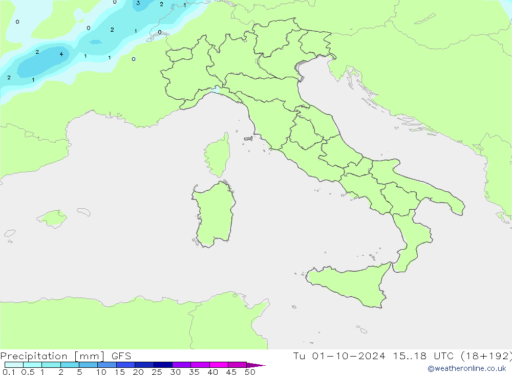 precipitação GFS Ter 01.10.2024 18 UTC