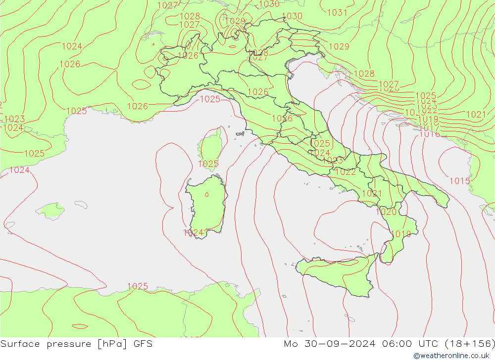 GFS: lun 30.09.2024 06 UTC