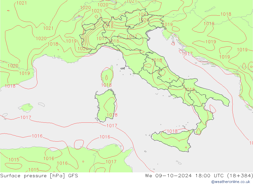 GFS: We 09.10.2024 18 UTC