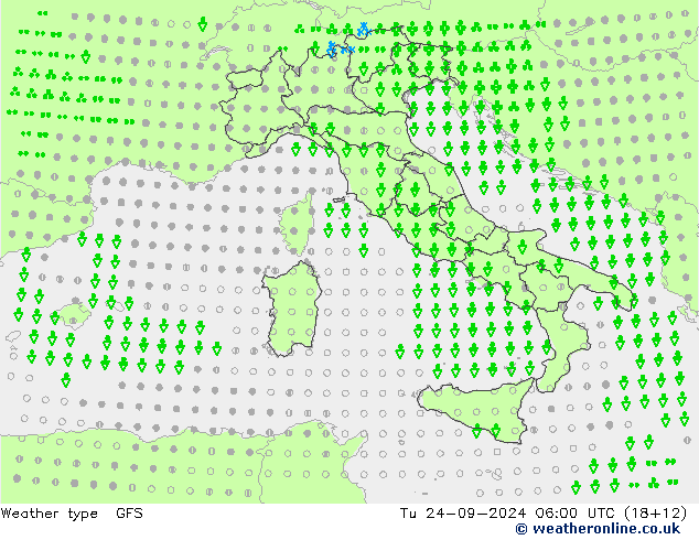 Tipo di precipitazione GFS mar 24.09.2024 06 UTC