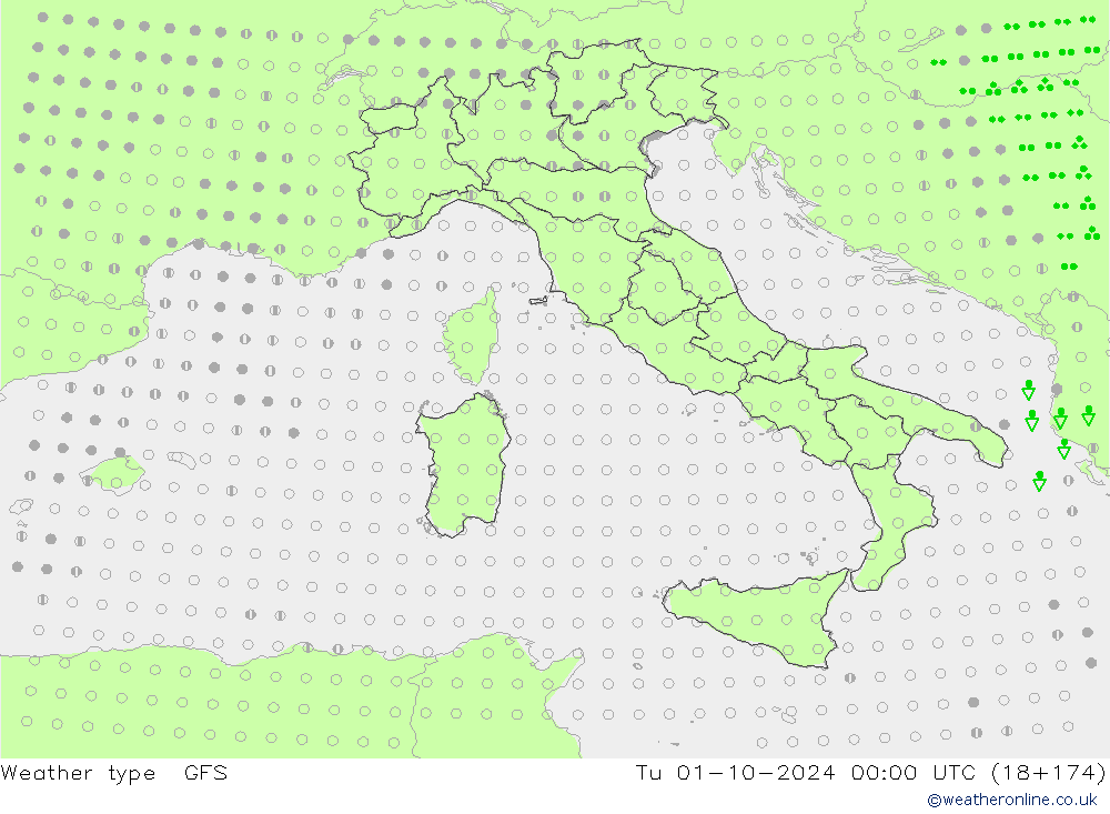 Weather type GFS Tu 01.10.2024 00 UTC