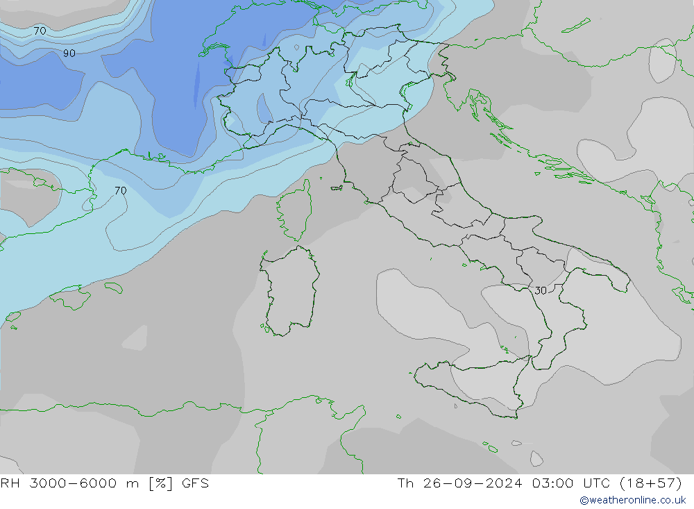 RH 3000-6000 m GFS czw. 26.09.2024 03 UTC