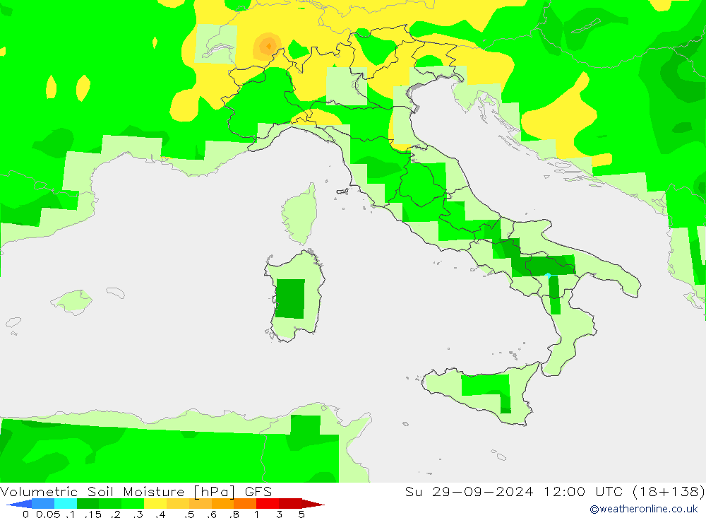 Volumetric Soil Moisture GFS Su 29.09.2024 12 UTC