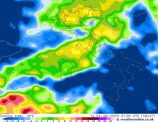 Soaring Index GFS Tu 24.09.2024 21 UTC