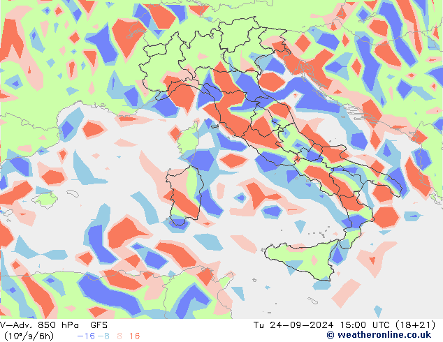 V-Adv. 850 hPa GFS Tu 24.09.2024 15 UTC