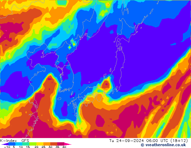 K-Index GFS Tu 24.09.2024 06 UTC