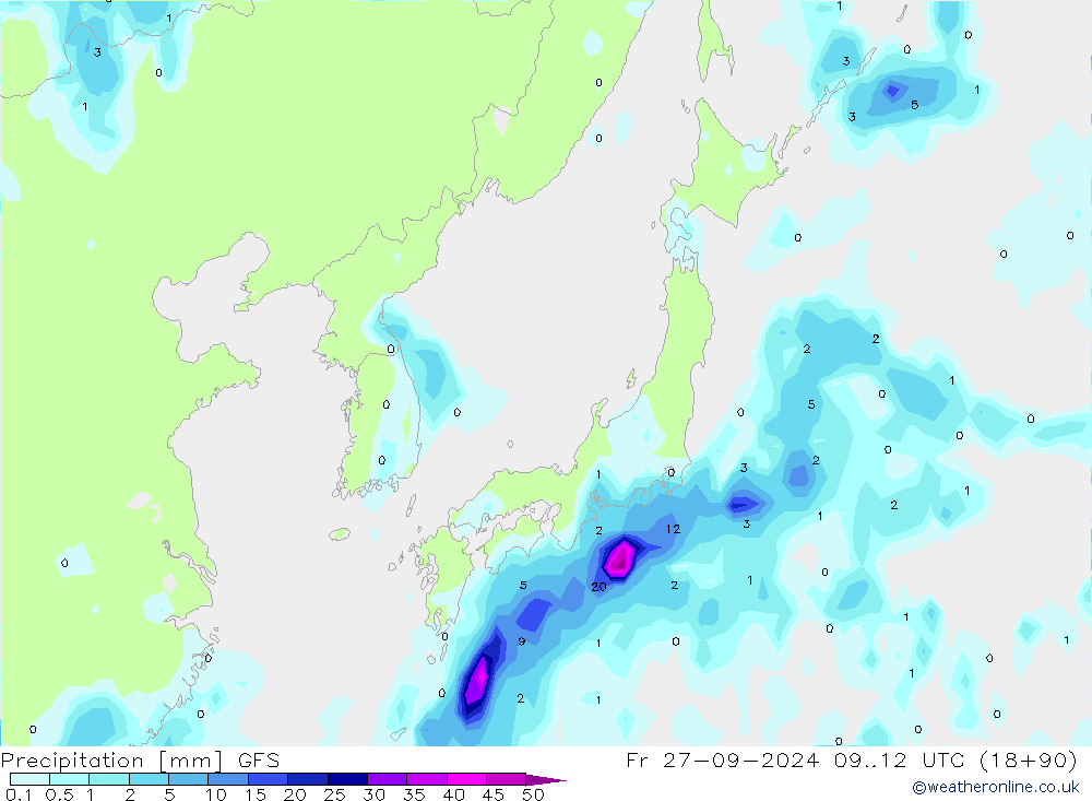 precipitação GFS Sex 27.09.2024 12 UTC