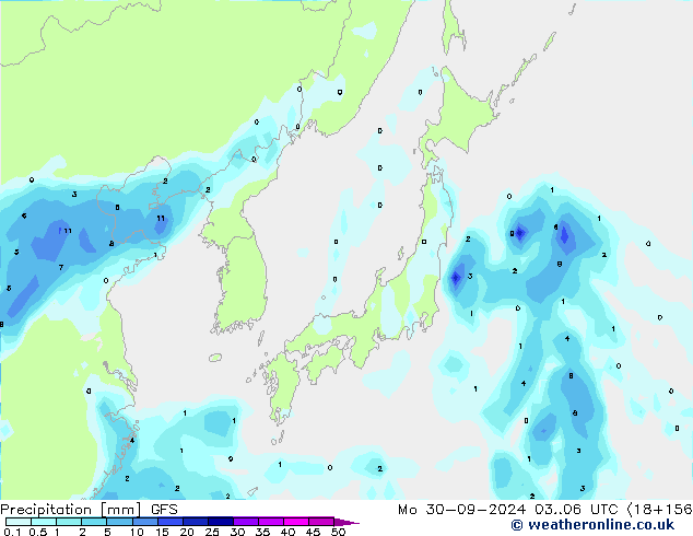 Precipitación GFS lun 30.09.2024 06 GMT