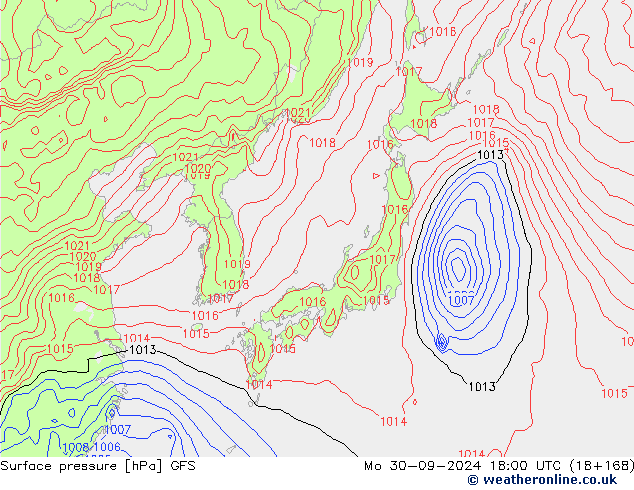 GFS: Pzt 30.09.2024 18 UTC