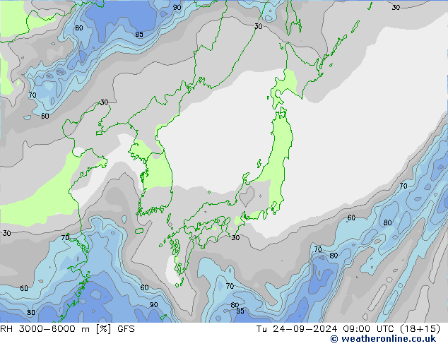 RH 3000-6000 m GFS  24.09.2024 09 UTC