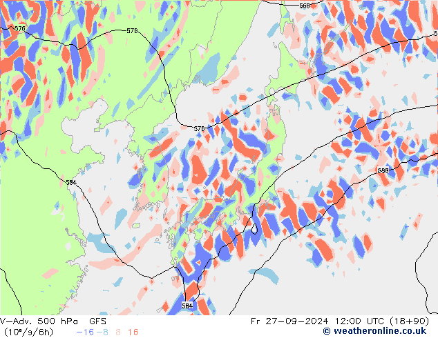 V-Adv. 500 hPa GFS pt. 27.09.2024 12 UTC