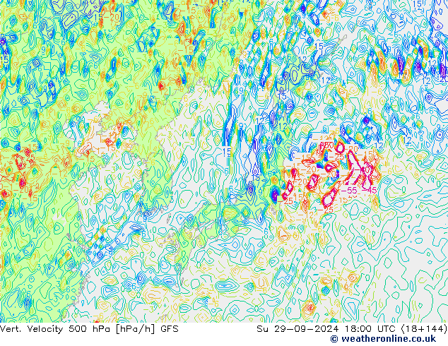 Vert. Velocity 500 гПа GFS Вс 29.09.2024 18 UTC