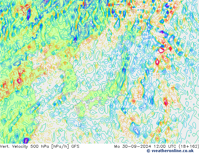 Vert. Velocity 500 гПа GFS пн 30.09.2024 12 UTC