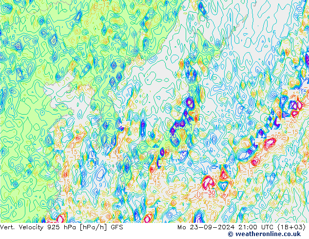 Vert. Velocity 925 hPa GFS Seg 23.09.2024 21 UTC