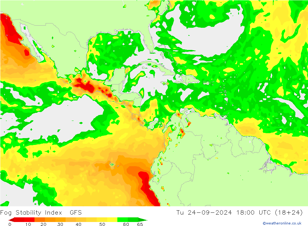 Fog Stability Index GFS Tu 24.09.2024 18 UTC