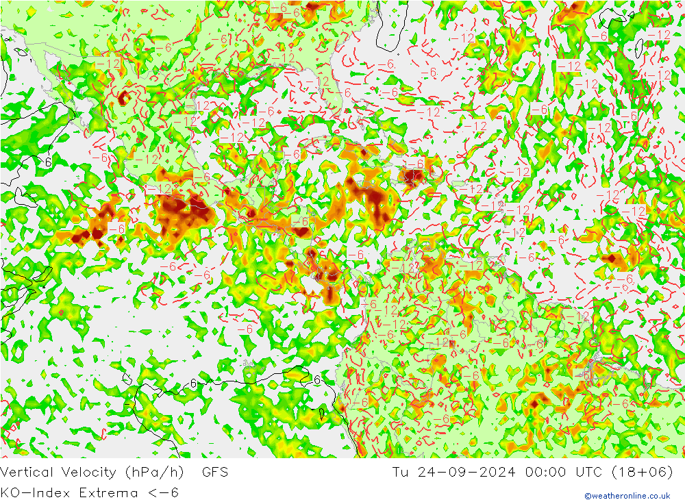 Convection-Index GFS Tu 24.09.2024 00 UTC