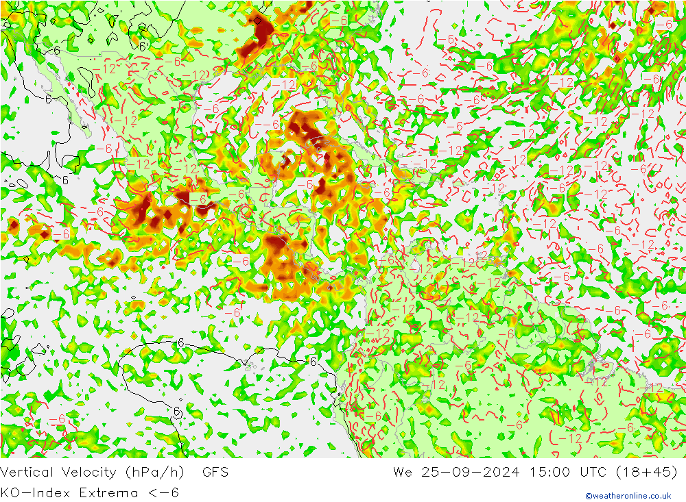 Convection-Index GFS We 25.09.2024 15 UTC