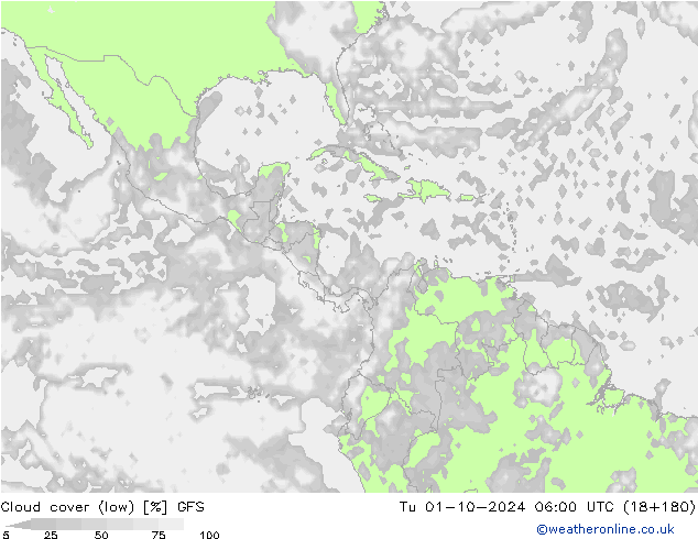 Bulutlar (düşük) GFS Sa 01.10.2024 06 UTC