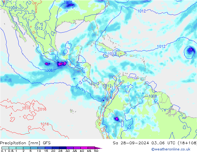 Précipitation GFS sam 28.09.2024 06 UTC