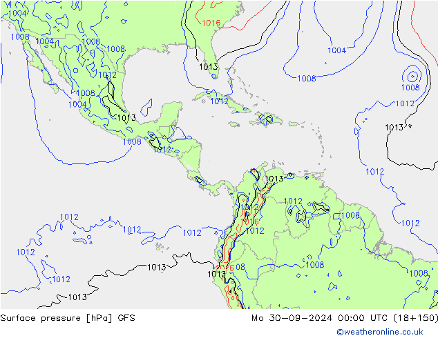 Surface pressure GFS Mo 30.09.2024 00 UTC