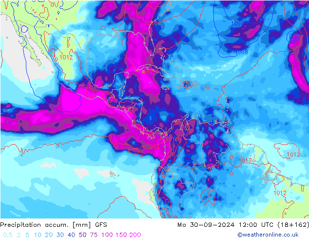 Precipitation accum. GFS Seg 30.09.2024 12 UTC