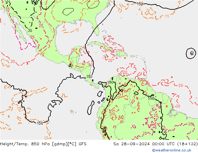 Z500/Rain (+SLP)/Z850 GFS sab 28.09.2024 00 UTC