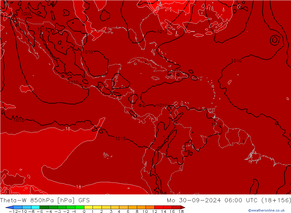 Theta-W 850hPa GFS Pzt 30.09.2024 06 UTC