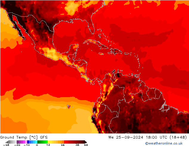 Ground Temp GFS We 25.09.2024 18 UTC