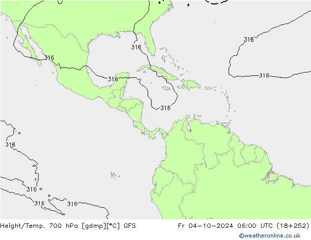 Height/Temp. 700 hPa GFS  04.10.2024 06 UTC