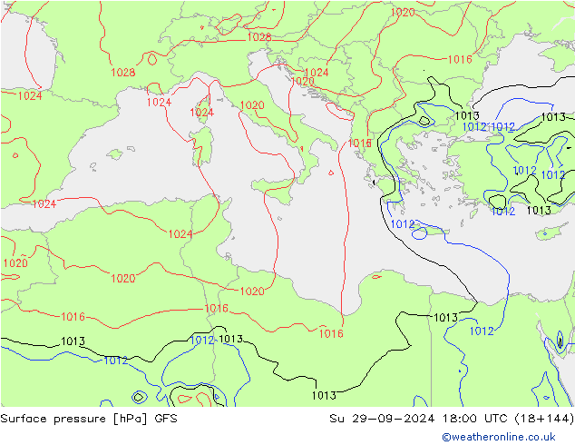 GFS: Dom 29.09.2024 18 UTC