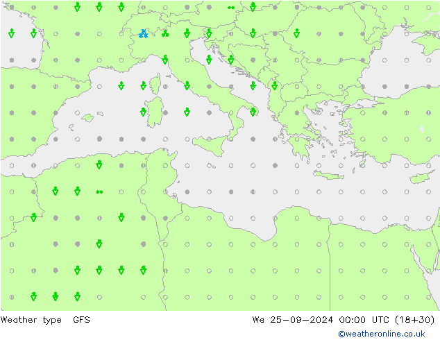 Weather type GFS We 25.09.2024 00 UTC