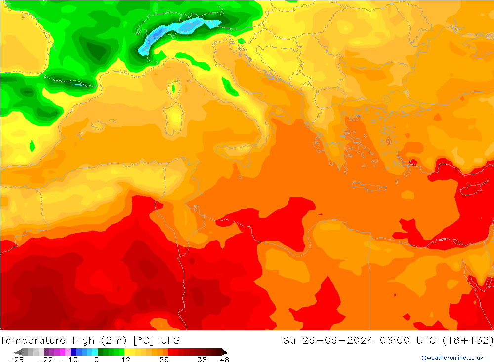 Max.  (2m) GFS  29.09.2024 06 UTC