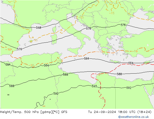 Z500/Rain (+SLP)/Z850 GFS mar 24.09.2024 18 UTC