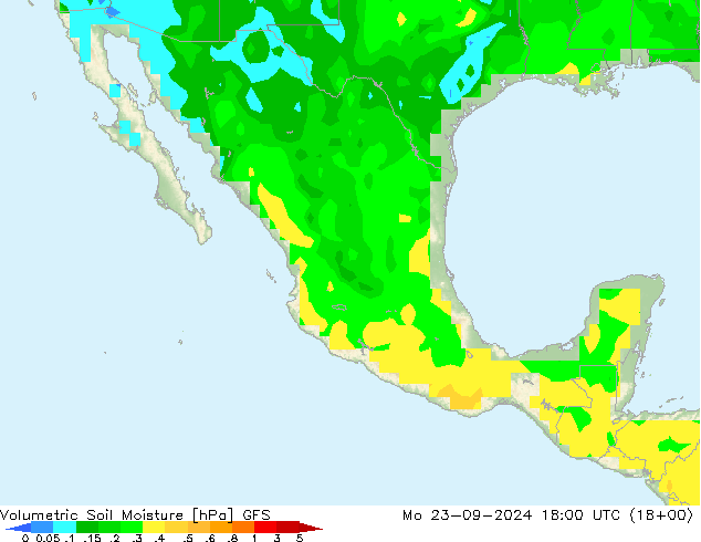 Volumetric Soil Moisture GFS lun 23.09.2024 18 UTC