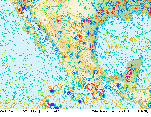 Vert. Velocity 925 hPa GFS Tu 24.09.2024 00 UTC