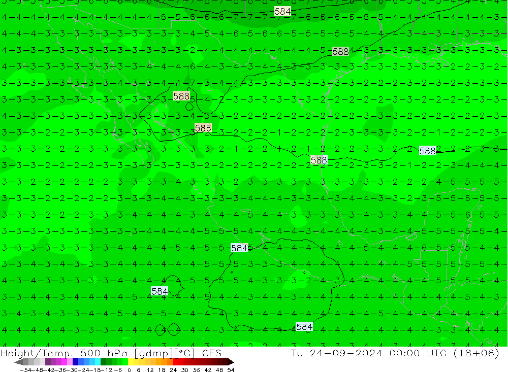 Height/Temp. 500 hPa GFS Di 24.09.2024 00 UTC