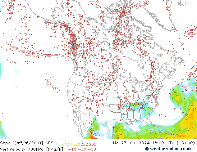 Cape GFS Mo 23.09.2024 18 UTC