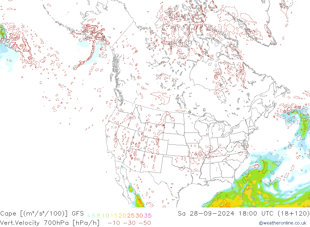 Cape GFS Sa 28.09.2024 18 UTC