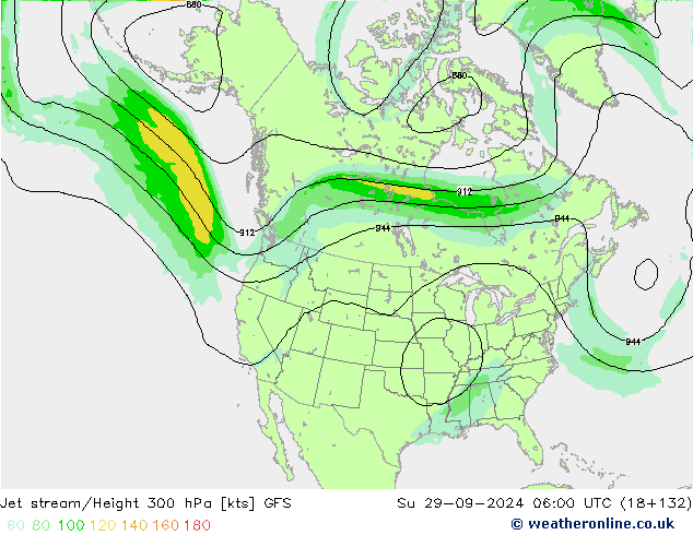 Jet stream/Height 300 hPa GFS Su 29.09.2024 06 UTC