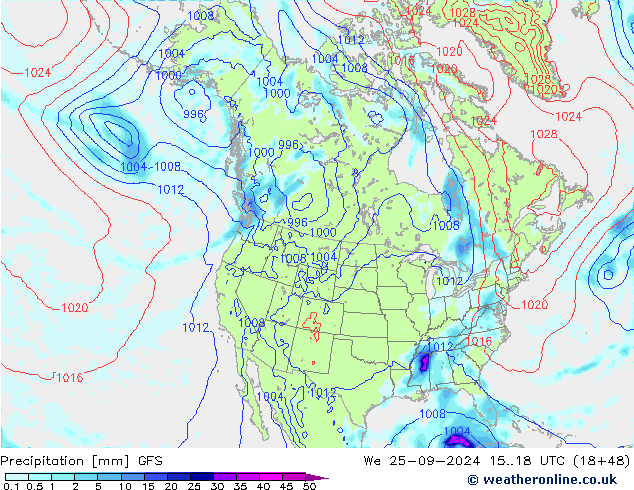 осадки GFS ср 25.09.2024 18 UTC
