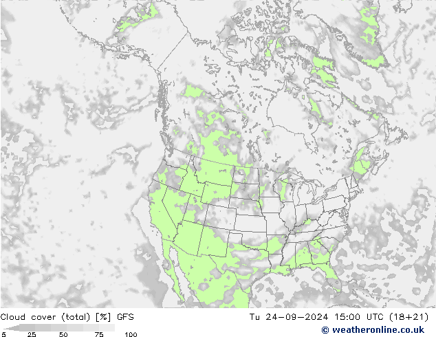 облака (сумма) GFS вт 24.09.2024 15 UTC