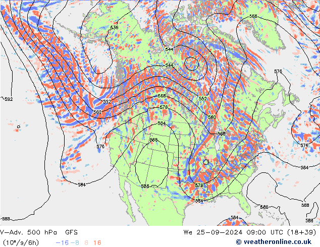 V-Adv. 500 hPa GFS wo 25.09.2024 09 UTC