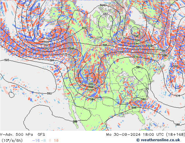 V-Adv. 500 hPa GFS Po 30.09.2024 18 UTC