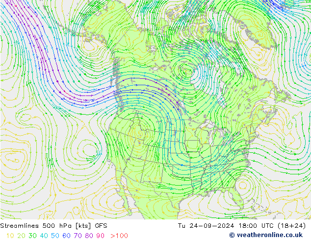 Rüzgar 500 hPa GFS Sa 24.09.2024 18 UTC