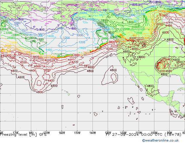 Freezing level GFS vie 27.09.2024 00 UTC