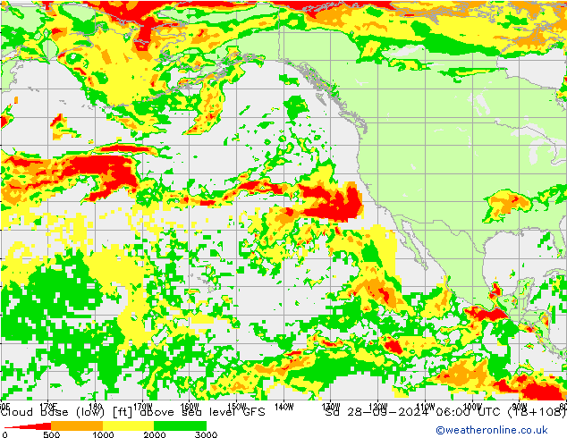 Cloud base (low) GFS Sa 28.09.2024 06 UTC