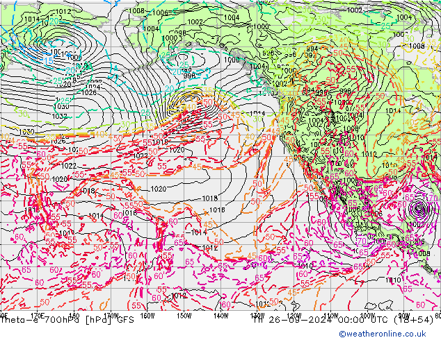 Theta-e 700hPa GFS September 2024