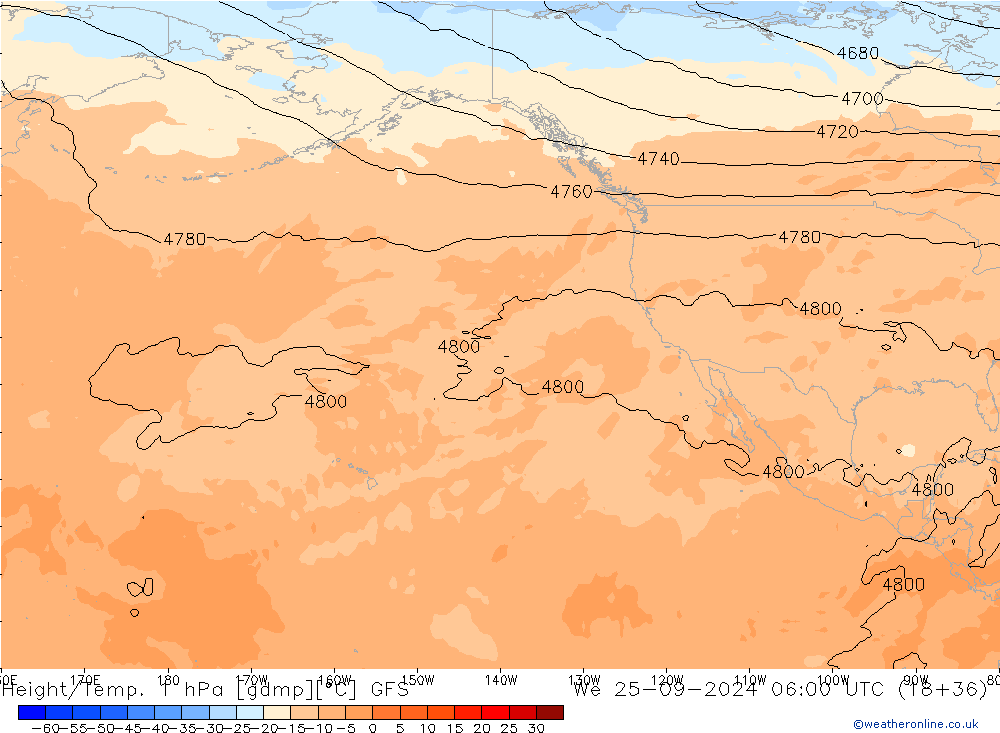 Geop./Temp. 1 hPa GFS mié 25.09.2024 06 UTC